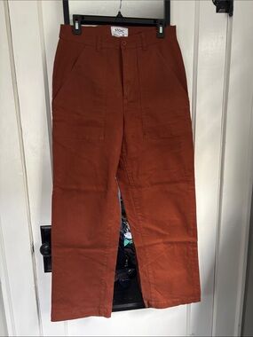 STOIC Women's Wide-Leg Chino Pants in Rust